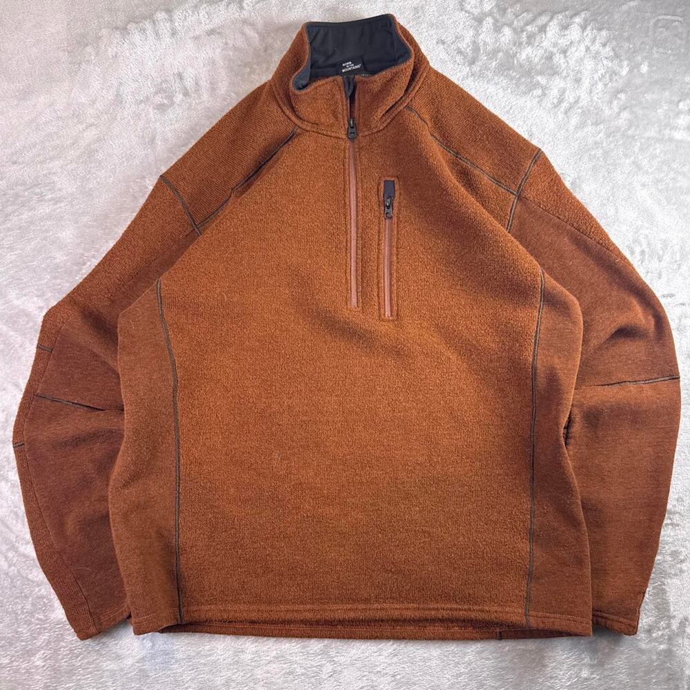 KÜHL Brown Orange Interceptr Quarter Zip Fleece Outdoor Hiking Sweater XXL